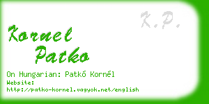 kornel patko business card